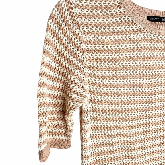 Zara Knit Blush & Cream stripes - Picture 1 of 11